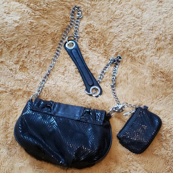 Bebe ruffle and faux leather snakeskin crossbody - Picture 4 of 7